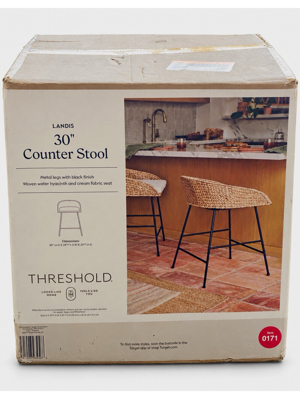 NEW Threshold Landis 30” Woven Counter Stool – New in Box